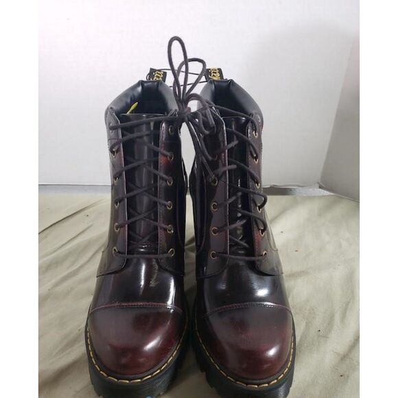 Dr. Martens Dark Red Heeled Boots - Picture 2 of 6